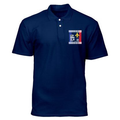 Cotton Polo Shirt: Manila Plane Ticket Front Pocket