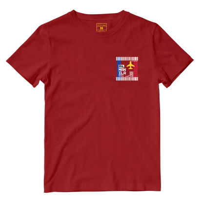 Cotton Shirt: Manila Plane Ticket Front Pocket