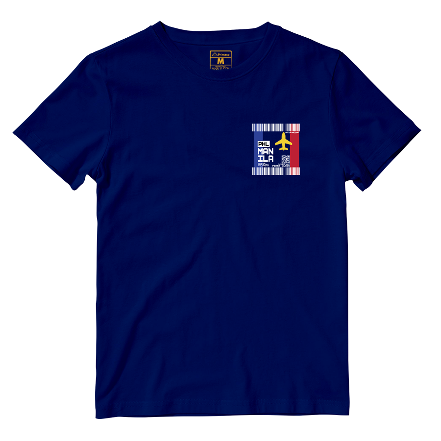 Cotton Shirt: Manila Plane Ticket Front Pocket