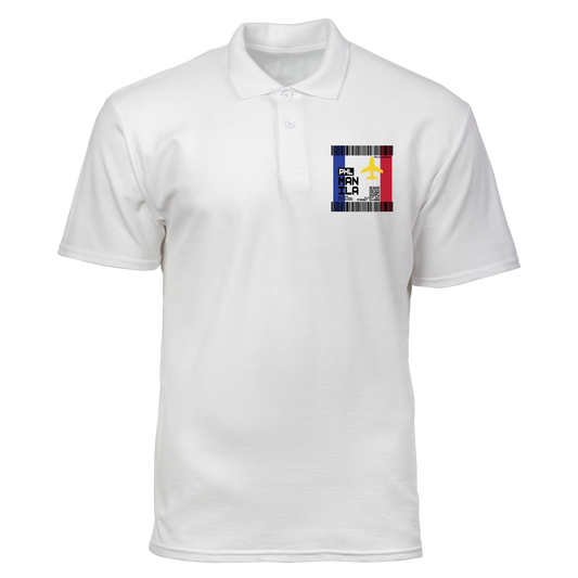 Cotton Polo Shirt: Manila Plane Ticket Front Pocket