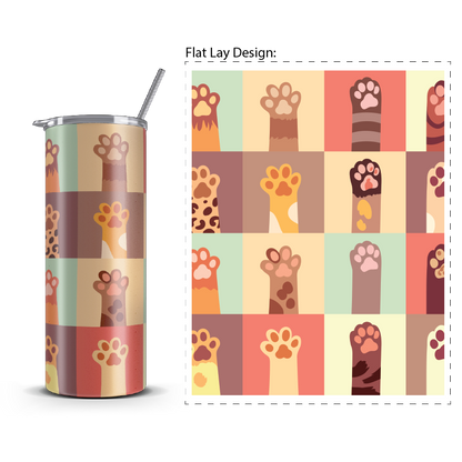 20oz. Slim Tumbler: Meow Five