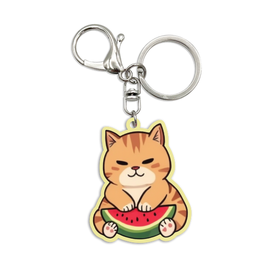 Acrylic Bag Charm: Meowatermelon