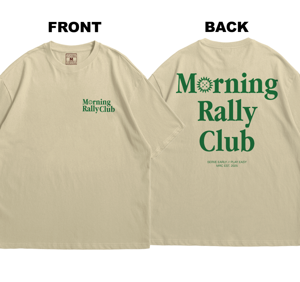 Premium Oversized Cotton Shirt: Morning Rally Club  (Front and Back)