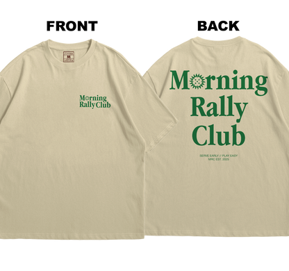 Premium Oversized Cotton Shirt: Morning Rally Club  (Front and Back)
