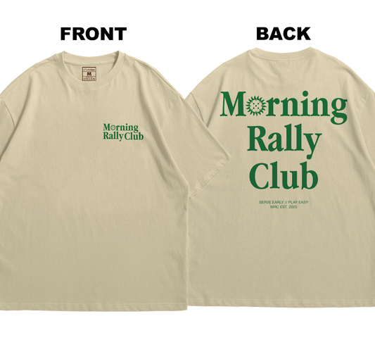 Premium Oversized Cotton Shirt: Morning Rally Club  (Front and Back)