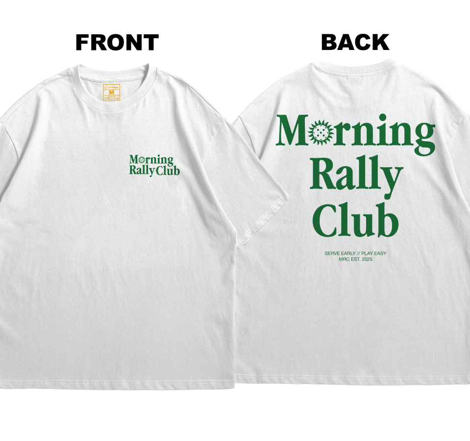 Premium Oversized Cotton Shirt: Morning Rally Club  (Front and Back)