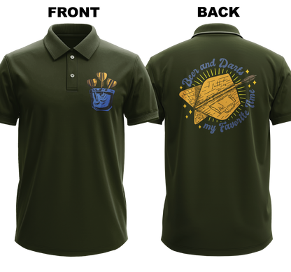 Drifit Polo Shirt: My Favorite Time (Front & Back)