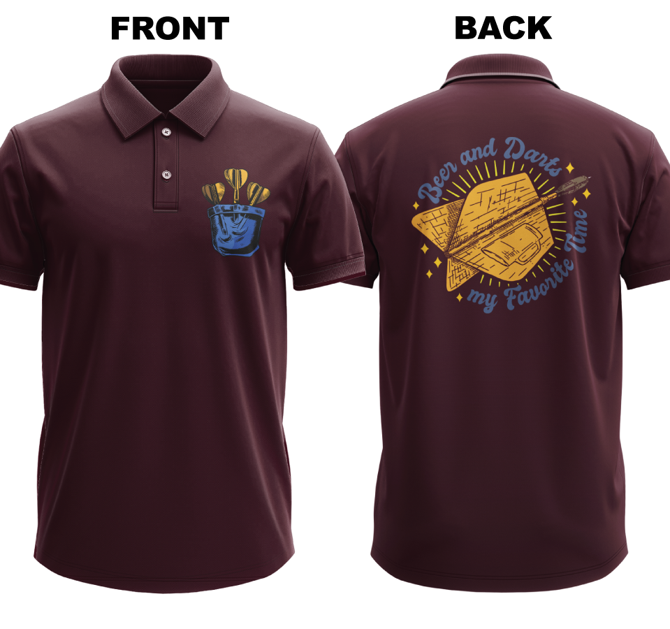 Drifit Polo Shirt: My Favorite Time (Front & Back)