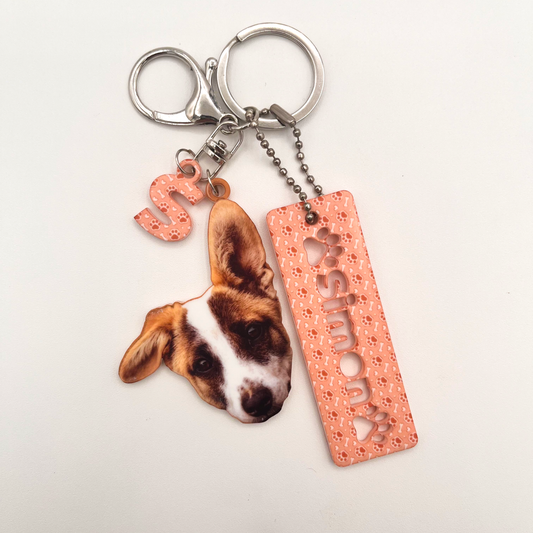 Acrylic Pet Bag Charm: Dog Name Set