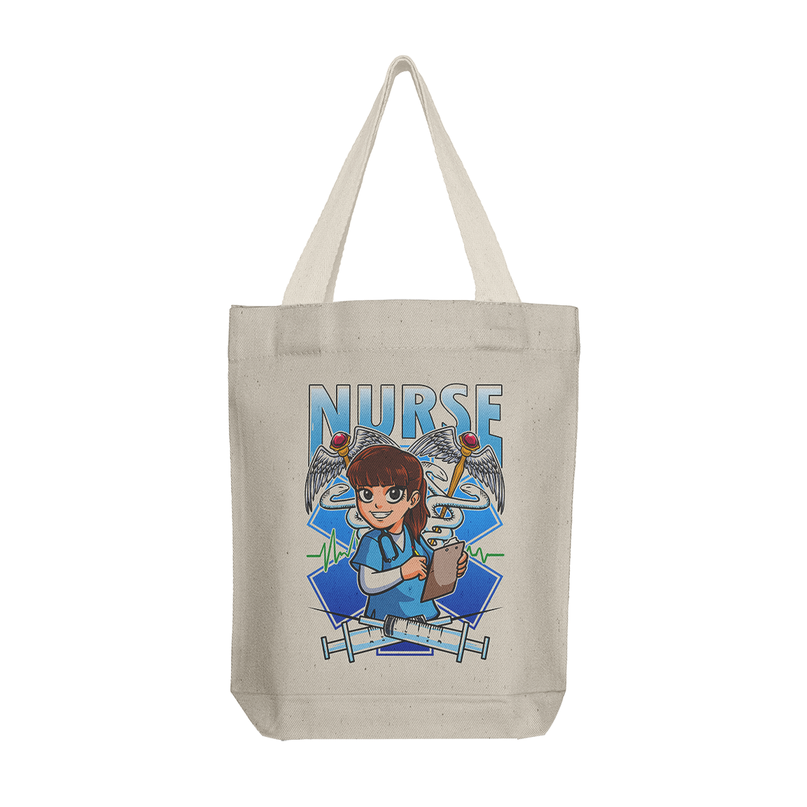 Tote Bag: Nurse Female Blue