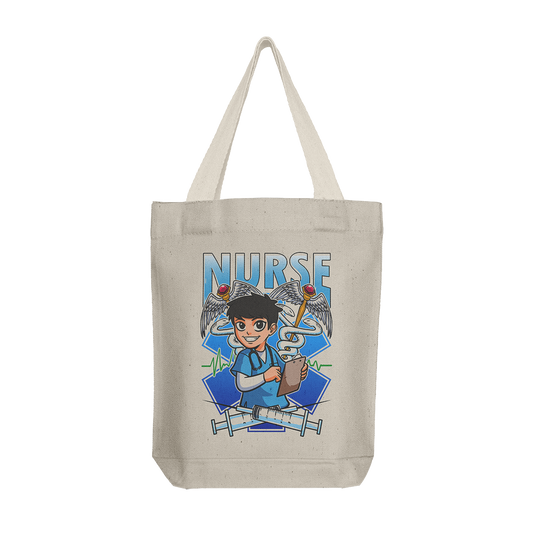 Tote Bag: Nurse Male Blue