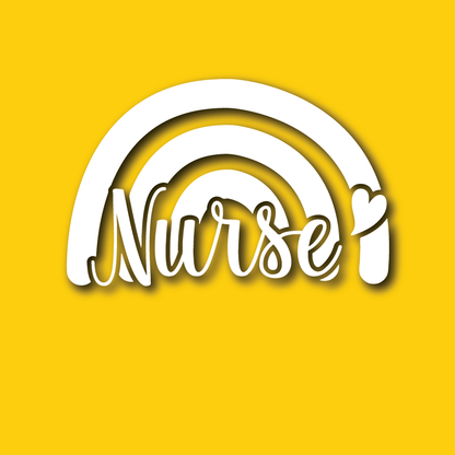 Vehicle Sticker: Nurse Rainbow