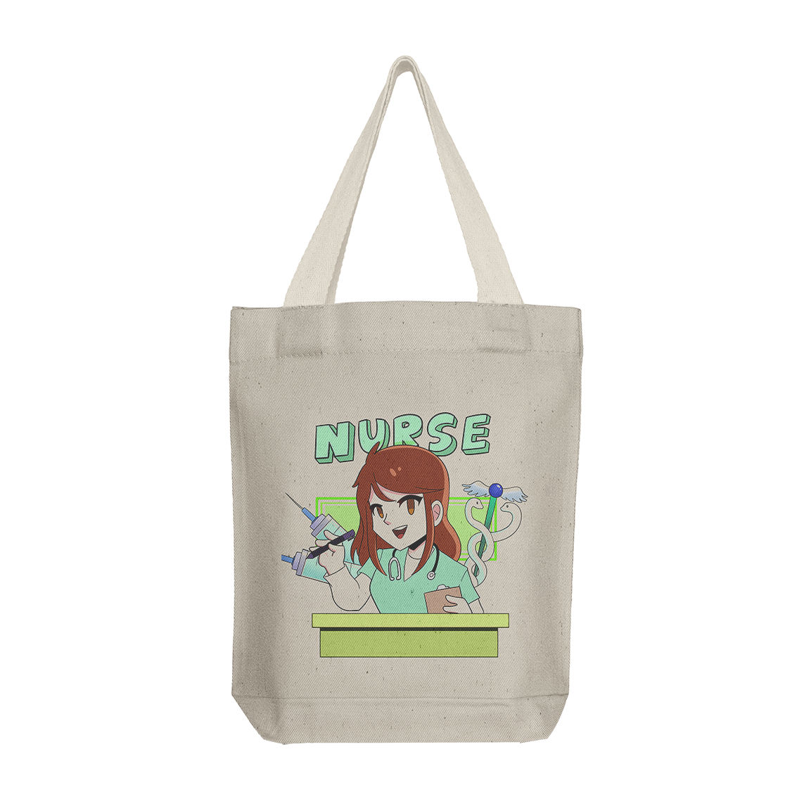 Tote Bag: Nurse Female Green