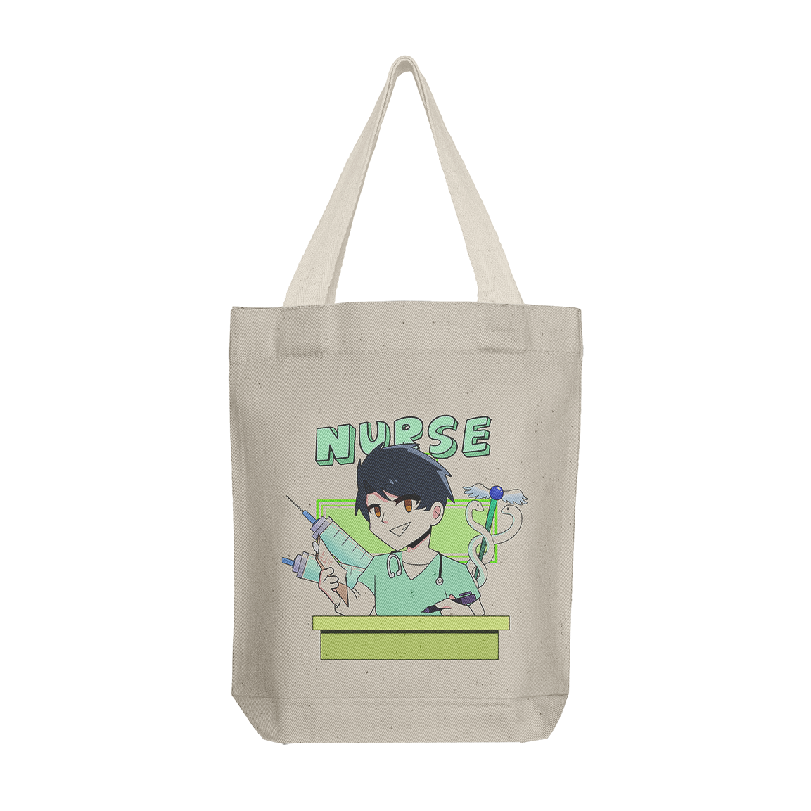 Tote Bag: Nurse Male Green