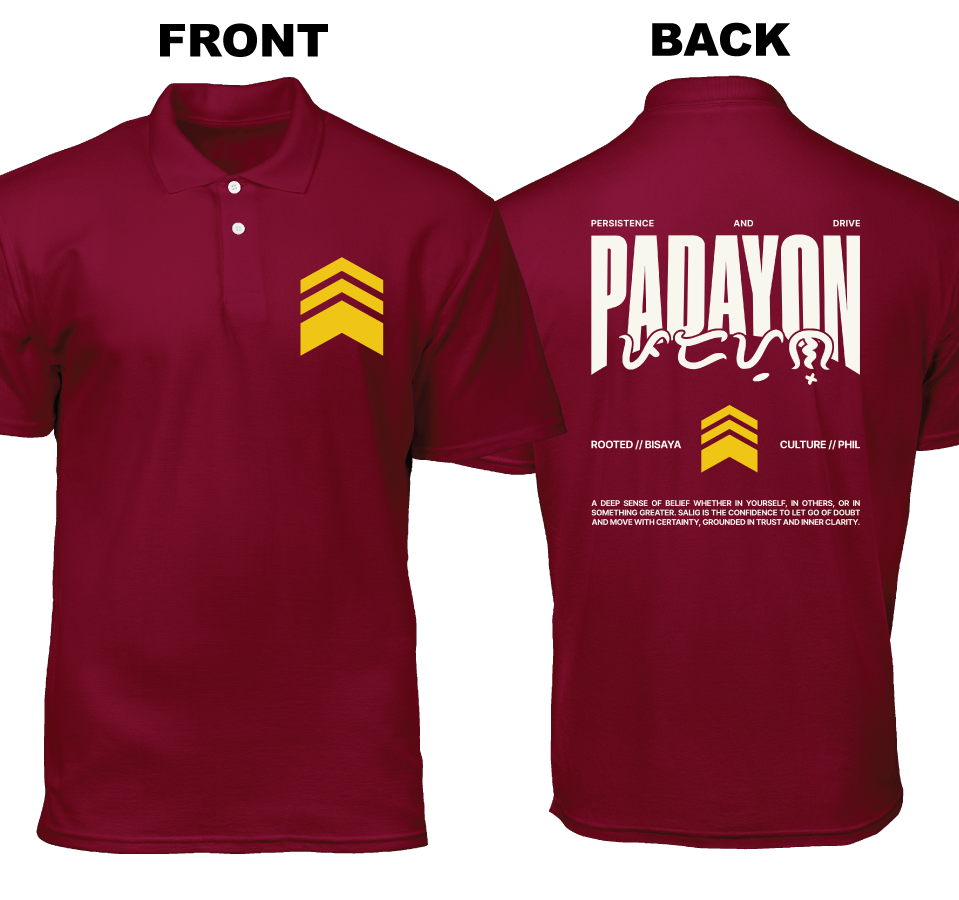Cotton Polo Shirt: Padayon (Front and Back)