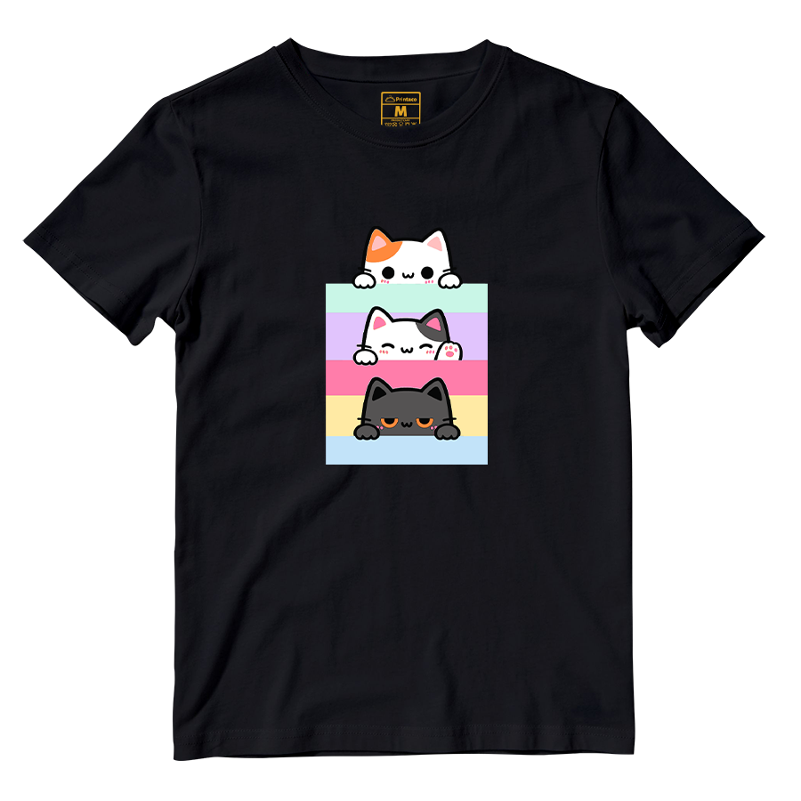 Cotton Shirt: Pastel Cats