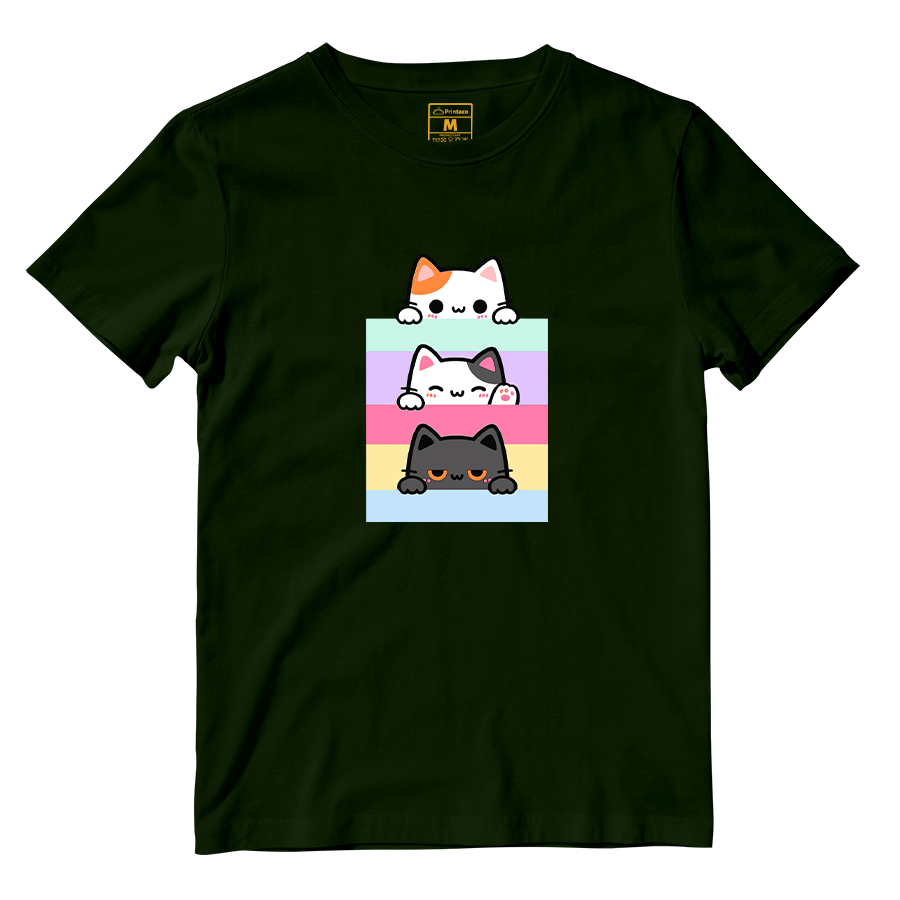 Cotton Shirt: Pastel Cats