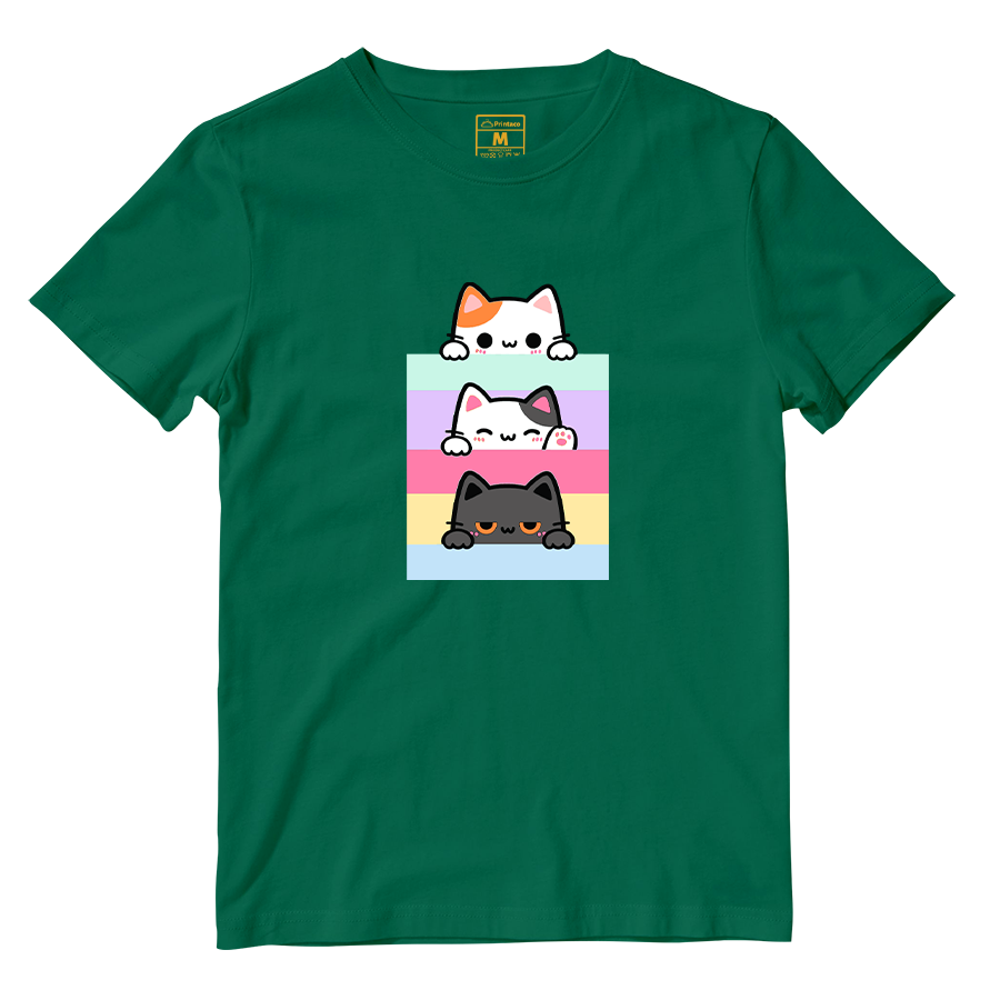 Cotton Shirt: Pastel Cats