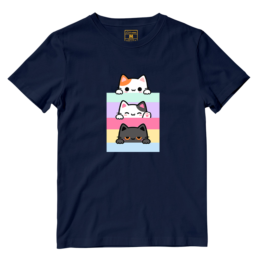 Cotton Shirt: Pastel Cats