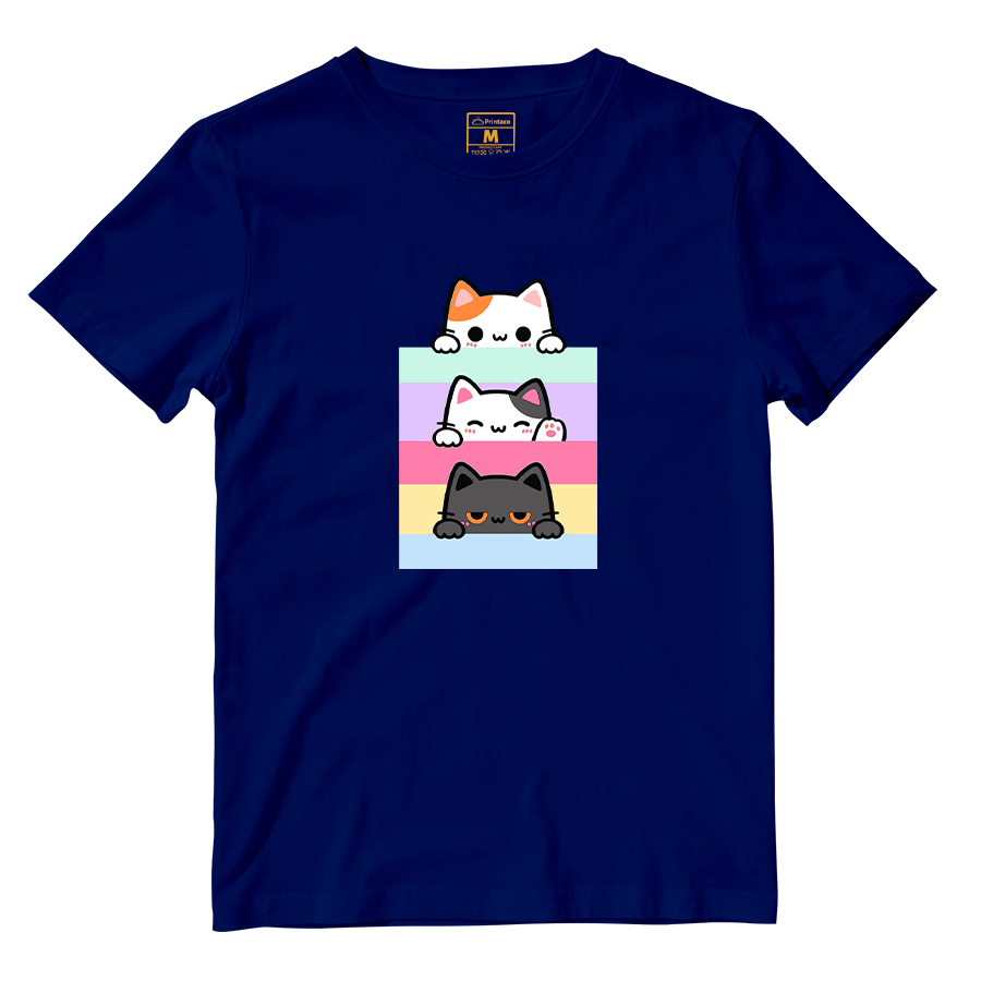 Cotton Shirt: Pastel Cats