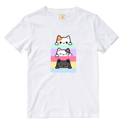 Cotton Shirt: Pastel Cats