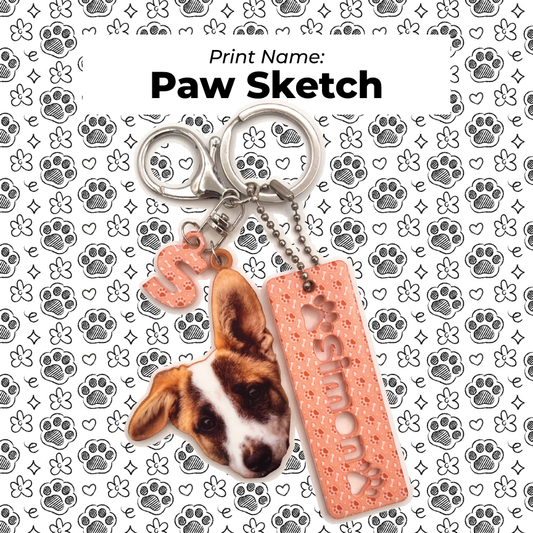Acrylic Pet Bag Charm: Dog Name Set
