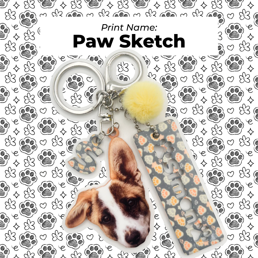 Acrylic Pet Bag Charm: Dog Pompom Set
