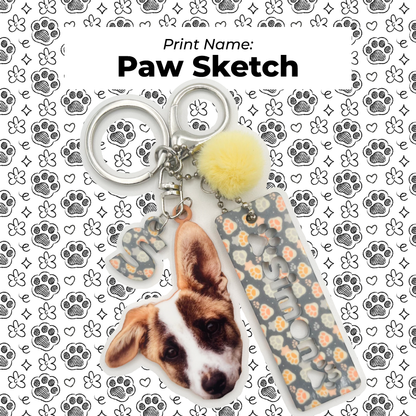 Acrylic Pet Bag Charm: Dog Pompom Set