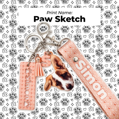 Acrylic Pet Bag Charm: Dog Wristyard Set