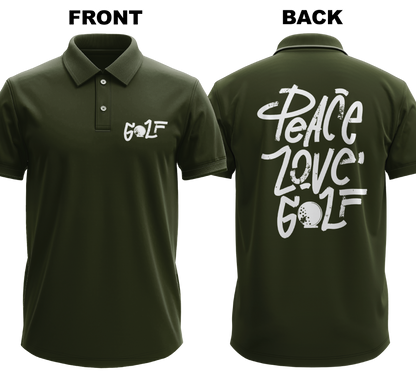 Drifit Polo Shirt: Peace Love (Front & Back)