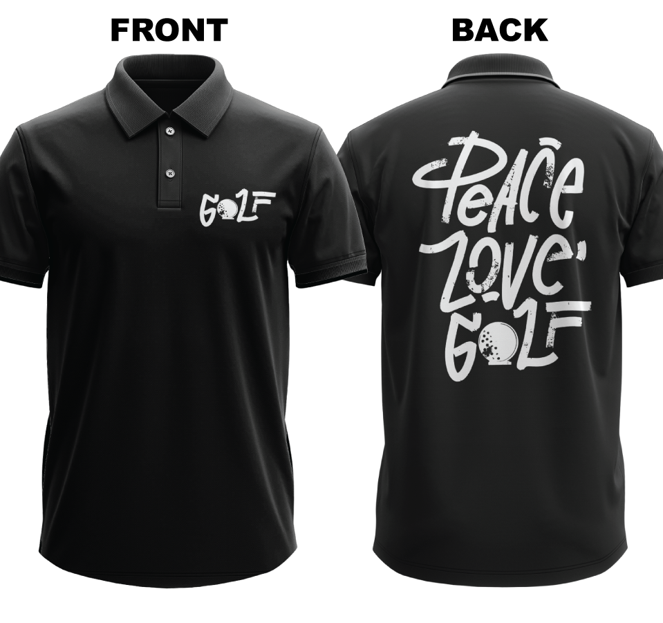 Drifit Polo Shirt: Peace Love (Front & Back)