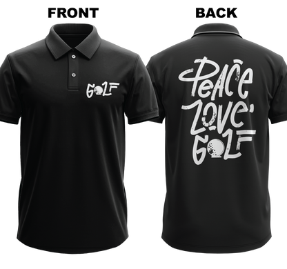 Drifit Polo Shirt: Peace Love (Front & Back)