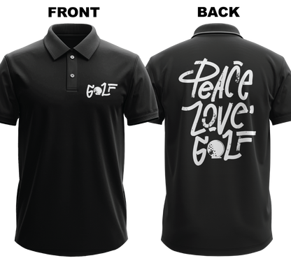 Drifit Polo Shirt: Peace Love (Front & Back)