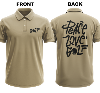 Drifit Polo Shirt: Peace Love (Front & Back)