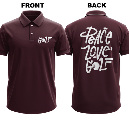 Drifit Polo Shirt: Peace Love (Front & Back)