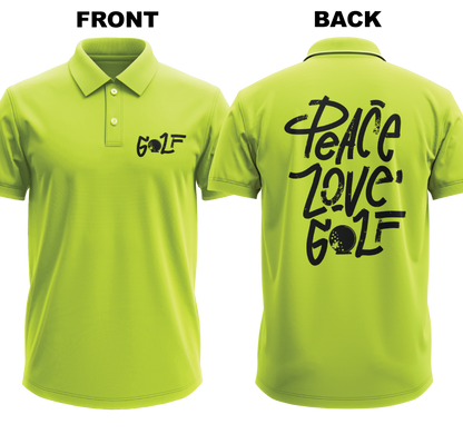 Drifit Polo Shirt: Peace Love (Front & Back)