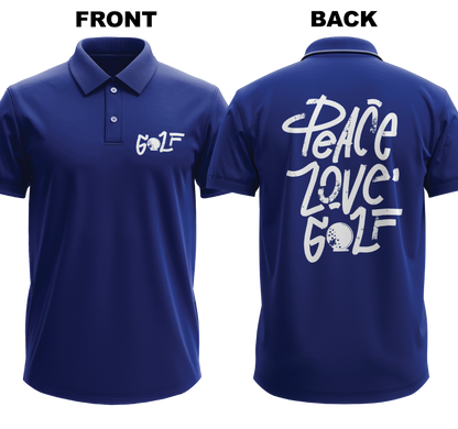 Drifit Polo Shirt: Peace Love (Front & Back)