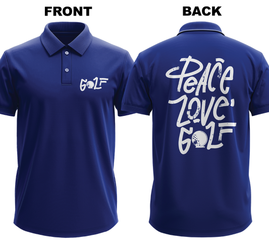 Drifit Polo Shirt: Peace Love (Front & Back)