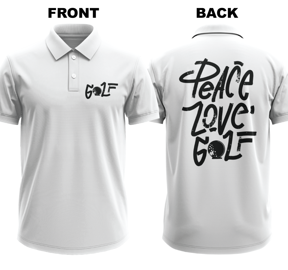 Drifit Polo Shirt: Peace Love (Front & Back)