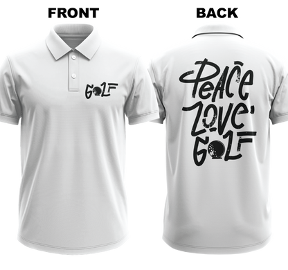 Drifit Polo Shirt: Peace Love (Front & Back)