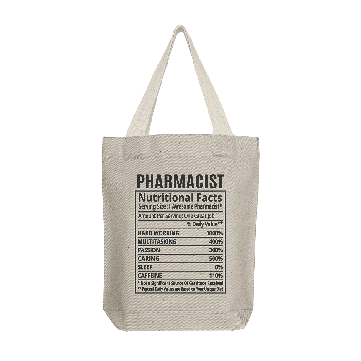 Pharmacist Nutrition Facts Tote Bag