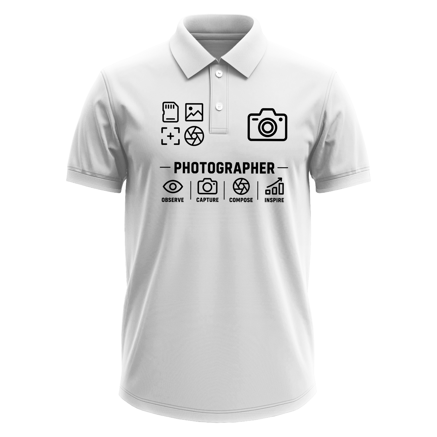 Drifit Polo Shirt: Photographer Icons