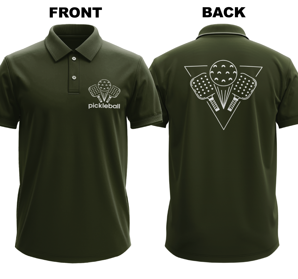 Drifit Polo Shirt: Pickleball League (Front & Back)