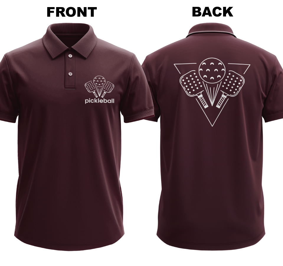 Drifit Polo Shirt: Pickleball League (Front & Back)