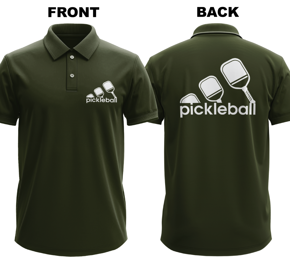 Drifit Polo Shirt: Pickleball Logo (Front & Back)