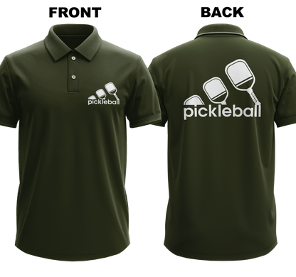 Drifit Polo Shirt: Pickleball Logo (Front & Back)