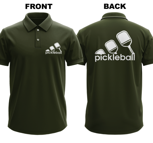 Drifit Polo Shirt: Pickleball Logo (Front & Back)