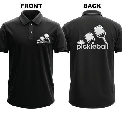 Drifit Polo Shirt: Pickleball Logo (Front & Back)