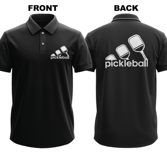 Drifit Polo Shirt: Pickleball Logo (Front & Back)