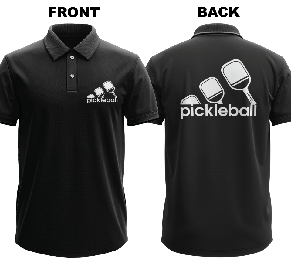 Drifit Polo Shirt: Pickleball Logo (Front & Back)
